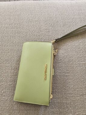 Michael Kors Lime Green Leather Wristlet